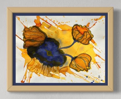 They Come In Threes - Original Ink Painting | Paintings by Kelly Watson