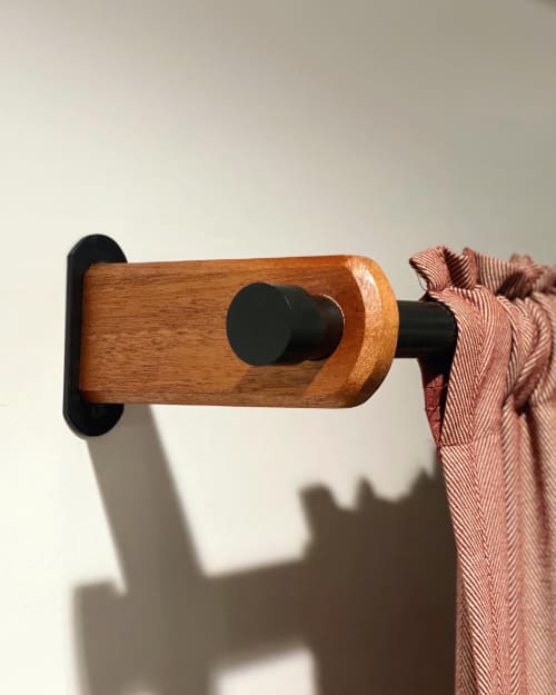 Minimal Wood Curtain Rod Holder | Holder Hardware in Hardware by MS Ohanesian Designs