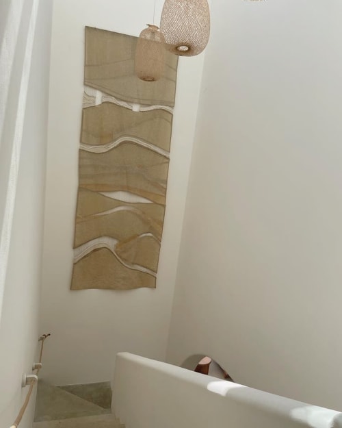 Waves At Rest, woven and stitched canvas fiber work | Tapestry in Wall Hangings by Filiz Soyak