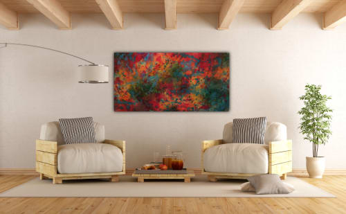 Splash red | Paintings by Anne Beletic | Private Residence in Dallas