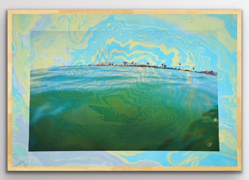 Electric Tide I Marbling & Photog, Ink on Archival Paper | Photography by KMOK Art