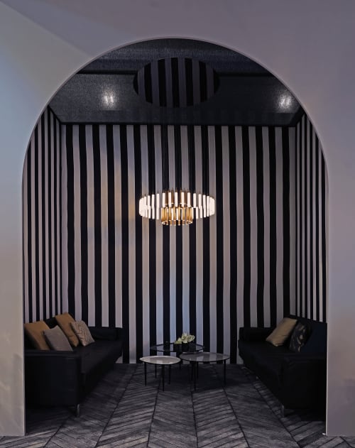 Contemporary "Art-Déco Rainy Day" Chandelier in Handmade Limoges Porcelain | Chandeliers by Beau&Bien