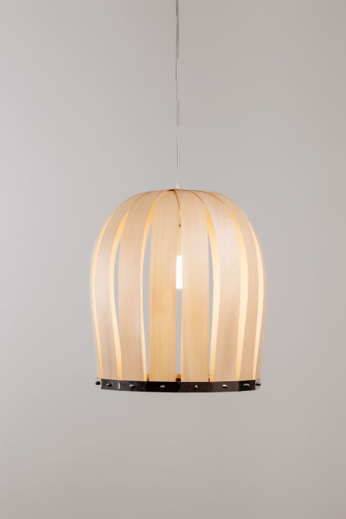 Cages Artisan Design Wood Veneer Pendant Lamp | Pendants by Traum - Wood Lighting