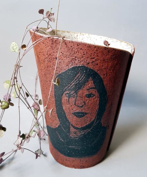 Custom Terracotta Portrait Planter | Vases & Vessels by ShellyClayspot