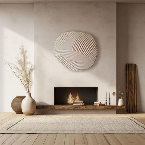 Irregular Shape Wall Sculpture, Textured 3D Painting | Sculptures by Vaiva Art Atelier
