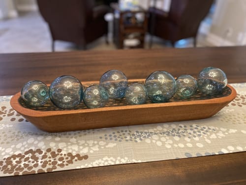 Handcarved Mahogany Centerpiece Bowl | Decorative Bowl in Decorative Objects by Wolfkill Woodwork