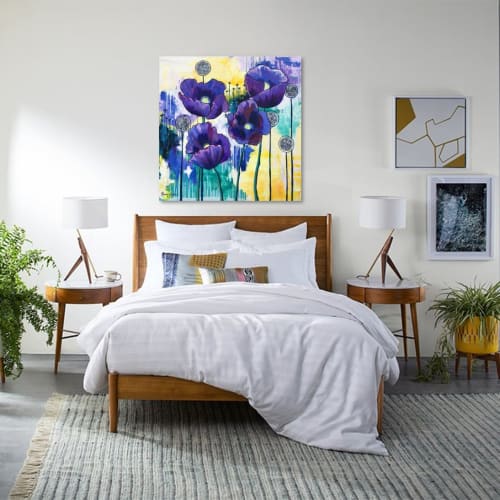 "Awake" Floral Poppy Painting | Paintings by Mandy Martin Art