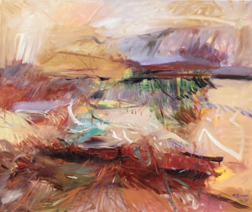 Afternoon in the Desert | Oil And Acrylic Painting in Paintings by Simona Gocan