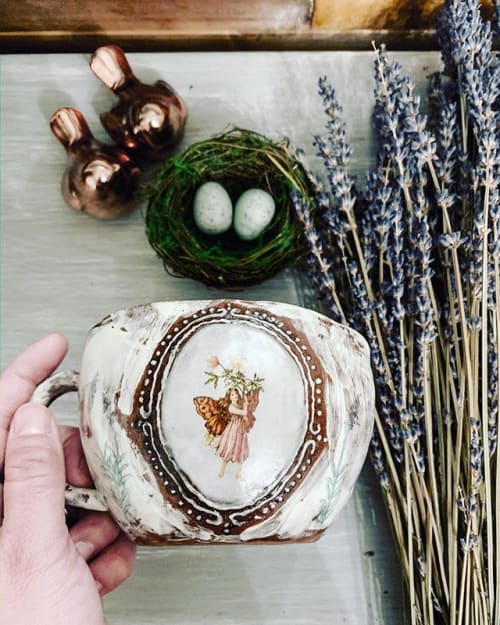 lavender fairy mug | Cups by Three Stars and A Sun Ceramics