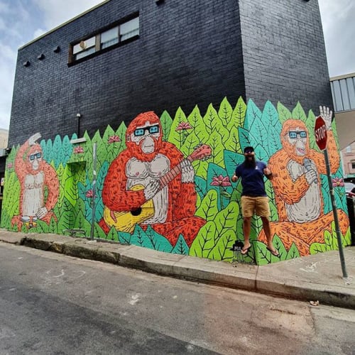 Jungle Jams with the Orangutan Boys - Street Art | Street Murals by Mulga