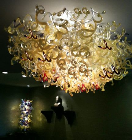 "The Kaduceus" ~ Glass Chandelier | Chandeliers by White Elk's Visions in Glass - Glass Artisan, Marty White Elk Holmes & COO, Jo Pierce