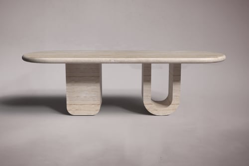 Travertine Dining Table. Marble Dining Table. Dining Table. | Tables by HamamDecor LLC