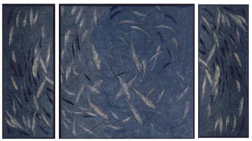 Erica Hopper "Gainsbaai Blue" Triptych | Art & Wall Decor by YJ Contemporary Fine Art | YJ Contemporary Fine Art in East Greenwich