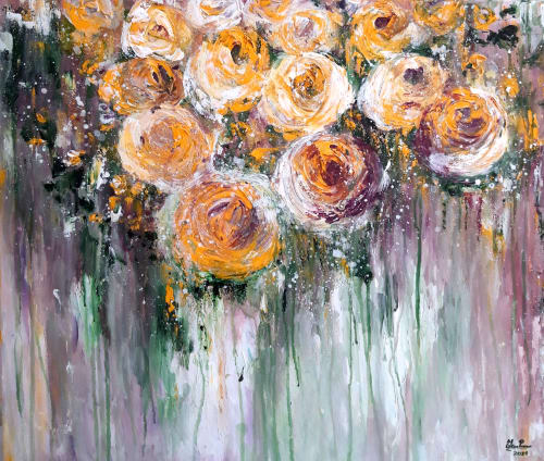 Yellow roses | Oil And Acrylic Painting in Paintings by Elena Parau