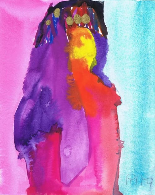 Kurdish Costume - Original Watercolor | Paintings by Rita Winkler - My Art, My Shop -by Rita ... Where Every Stroke Speaks of Joy and Inclusion