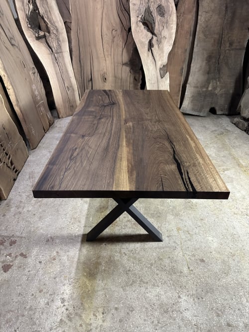 Black Walnut Slab Dining Table - Modern Kitchen Table | Tables by TigerWoodAtelier