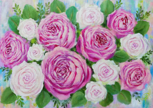 Wedding Bouquet | Oil And Acrylic Painting in Paintings by Iryna Fedarava