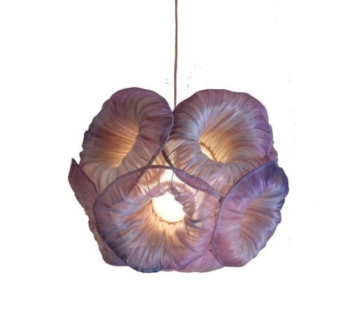 Handpainted Fabric Pendant Light Anemone by Studio Mirei | Pendants by Costantini Design
