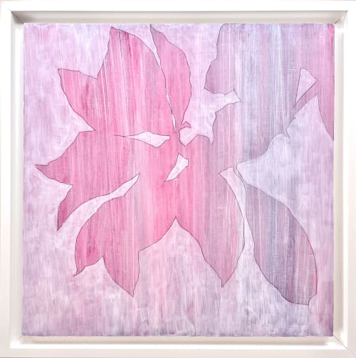 Sunrise Magnolia (Acrylic Painting FRAMED to 13 x 13") | Paintings by Christine So