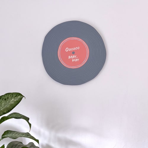 Vinyl record painting on wood | Wall Sculpture in Wall Hangings by Melissa Arendt