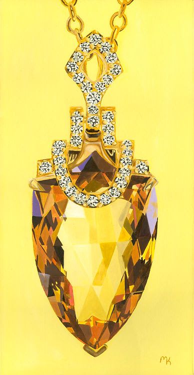 Citrine Pendent - Vibrant Giclée Print | Prints in Paintings by Michelle Keib Art