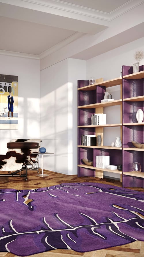 Rug Viola Purple Irregular Unusual Abstract Shape | Rugs by Atelier Tapis Rouge