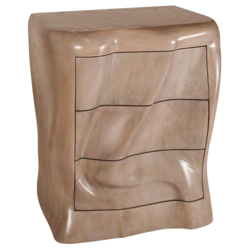 Amorph Hana Nightstand in Solid Ashwood with Gray Oak Finish | Side Table in Tables by Amorph