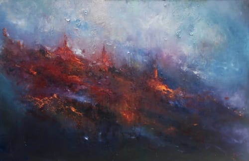 Aglow | Oil And Acrylic Painting in Paintings by Nilou Farzam