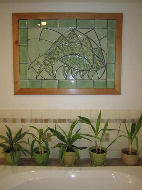 Abstracted Fish Mural | Tiles by Lynne Meade