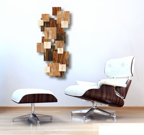 "Topaz" TTS Glass and Metal Wall Sculpture | Wall Hangings by Karo Studios