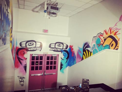 Indoor Mural | Murals by KC Hall | Admiral Seymour Elementary School in Vancouver