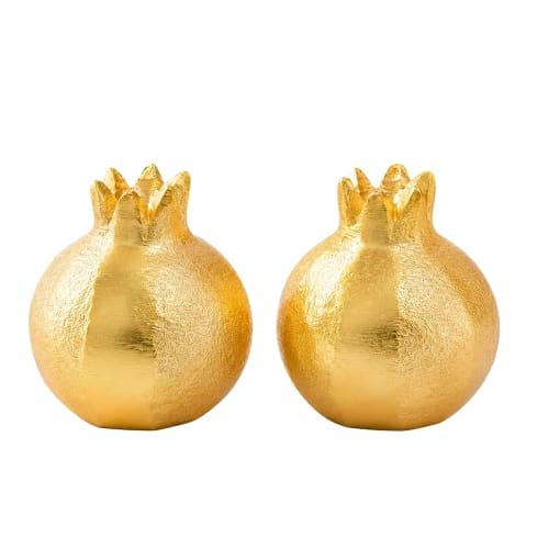 Pomegranate Salt & Pepper Shaker Set of 2 – Gold Finish | Cutlery in Utensils by Serein Wellness LLC
