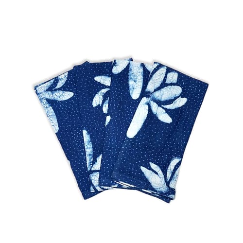 Blue Dinner Napkins | Set of 4 - Lotus | Linens & Bedding by ichcha