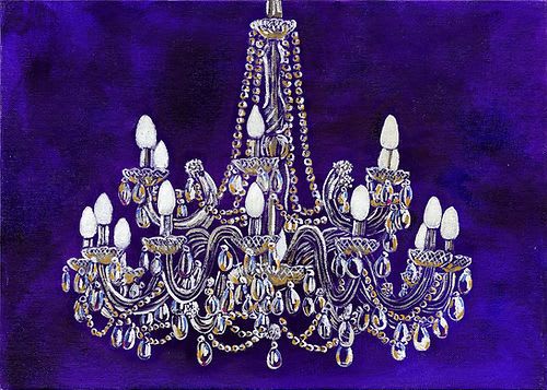Chandelier - Original Oil Painting on Canvas | Oil And Acrylic Painting in Paintings by Michelle Keib Art