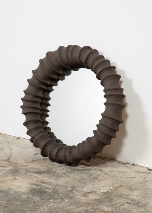 Rakis Mirror - Round Ceramic Mirror by Catalin Filip | Decorative Objects by Catalin Filip