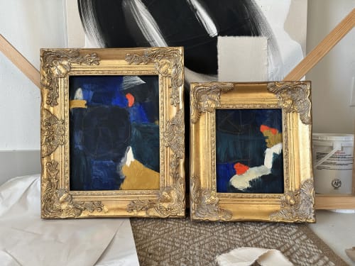 Abstract in ornate frame | Oil And Acrylic Painting in Paintings by Lizzie DiSilvestro