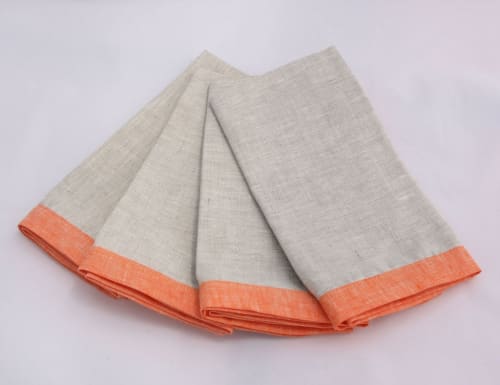 Mitered Corner Linen Napkins | Linens & Bedding by Made Cozy