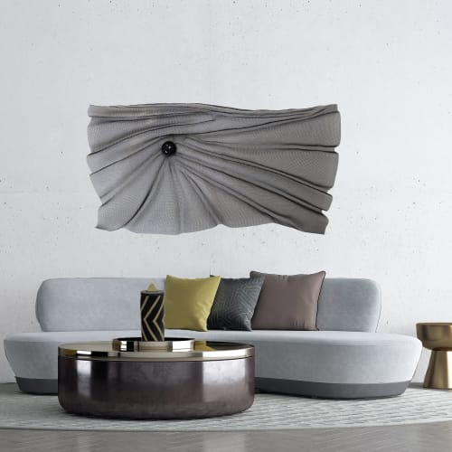 "Wall Sculpture #14"  Steel Wire Mesh Sculpture Wall Hanging | Wall Hangings by Anne Lindsay