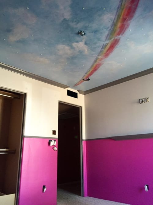 Child's bedroom ceiling. Rainbow Sky. | Murals by Scott Joseph Greise