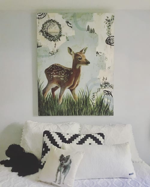 Deer Painting | Oil And Acrylic Painting in Paintings by Gina Triplett and Matt Curtius