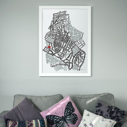 Personalised Typographic Street Map, East Dulwich, London | Wall Hangings by Mark Smith – Me On The Map
