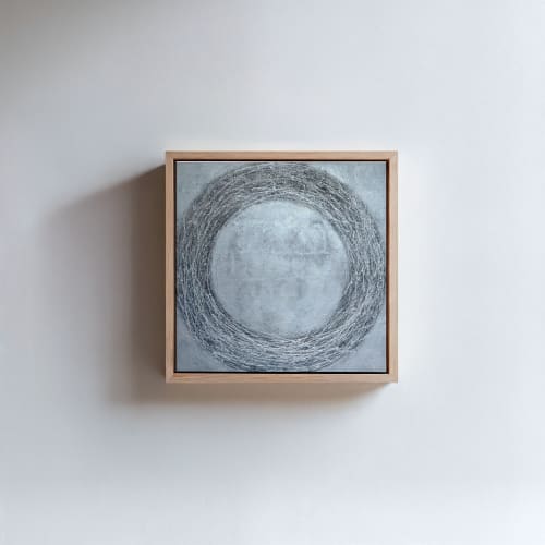 Silver Circle Wall Art | Oil And Acrylic Painting in Paintings by Berezart