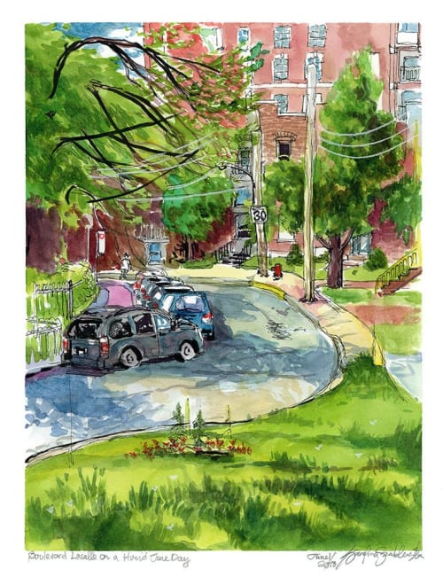 Verdun Neighbourhood Watercolor Painting | Paintings by artKarolina