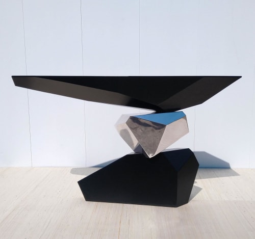 Serenity Console Table in mirror-polished stainless steel | Tables by Duffy London