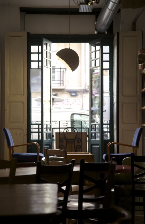Globe Paper Pulp Lamp | Lamps by Crea-Re Studio | Ubik Café Cafetería Librería in València