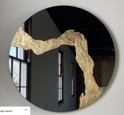 Glissando "Cross Over" Hand textured Gold mirror Art | Decorative Objects by Candice Luter Art & Interiors