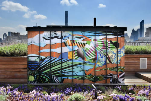 "Floating Garden" - Installation for The Surrey Hotel Rooftop Garden | Murals by Peter D. Gerakaris Studio | The Surrey in New York