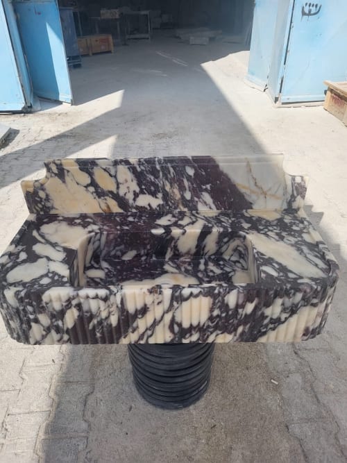 Calacatta Viola Wall Hung Marble Sink | Water Fixtures by Vero Marble