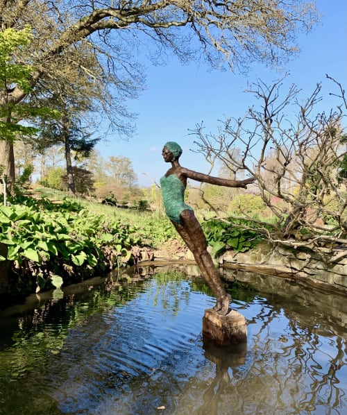 Diving into the ocean of life | Public Sculptures by Dawn Conn Sculpture | RHS Garden Wisley in Wisley