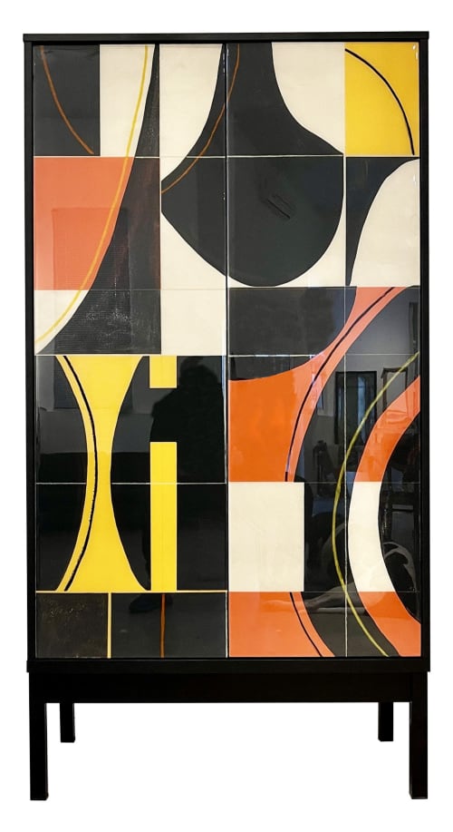 Bossa Armoire by Morgan Clayhall – Mixed Media Art on Doors | Storage by Morgan Clayhall Inc